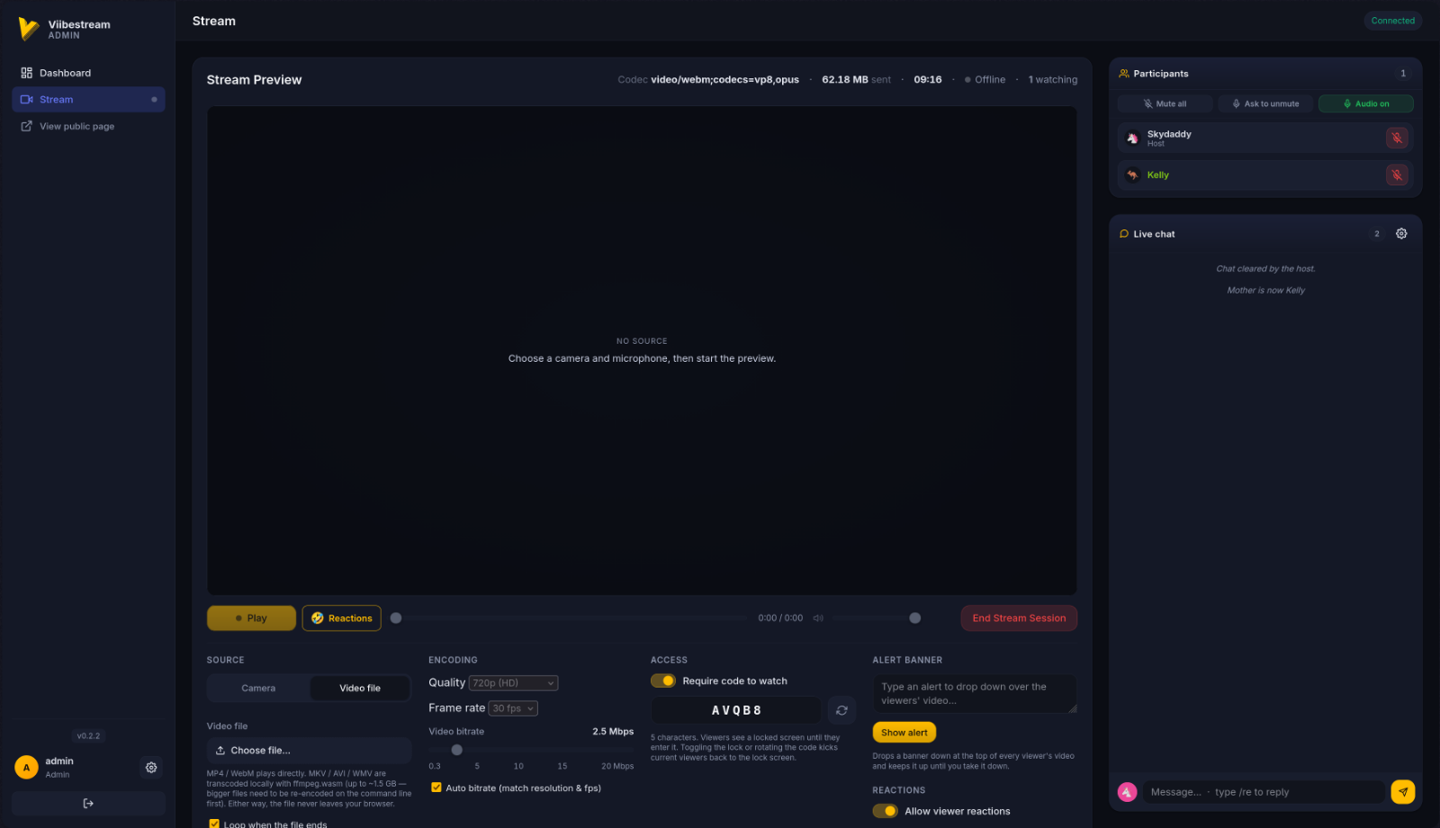 Viibestream screenshot