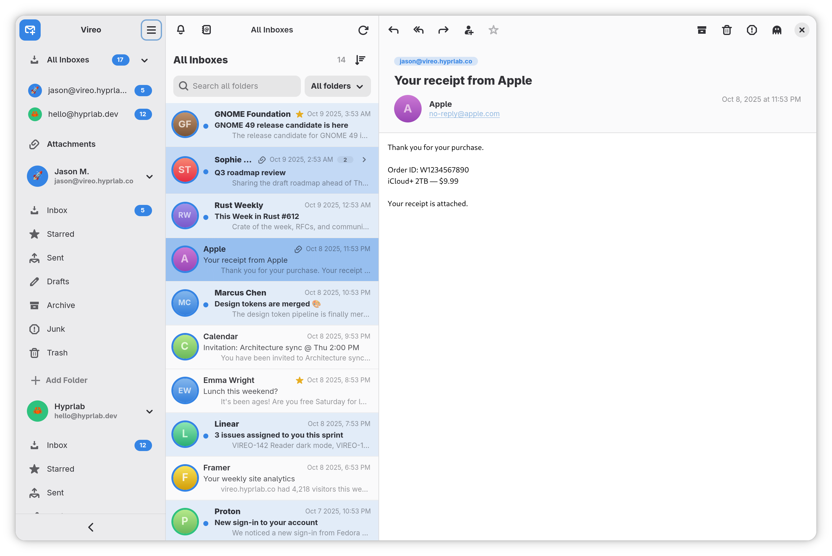 Vireo screenshot